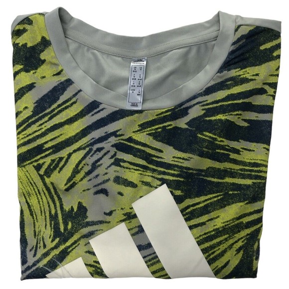 Adidas Womens Active,Yoga, Athletic Tee Shirt Tropical Plus Sz 1X Green & White - Picture 2 of 7